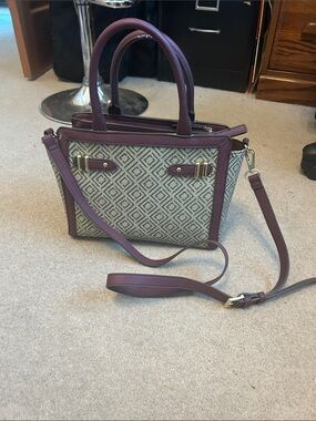 Liz Claiborne Two-Way Satchel with Plum Trim